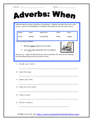 Adverb Worksheets