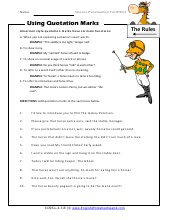 punctuation worksheets